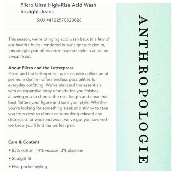 Anthropologie High-Rise Acid Wash Straight Pink Retro 90s Jeans 28 waist - Picture 6 of 12